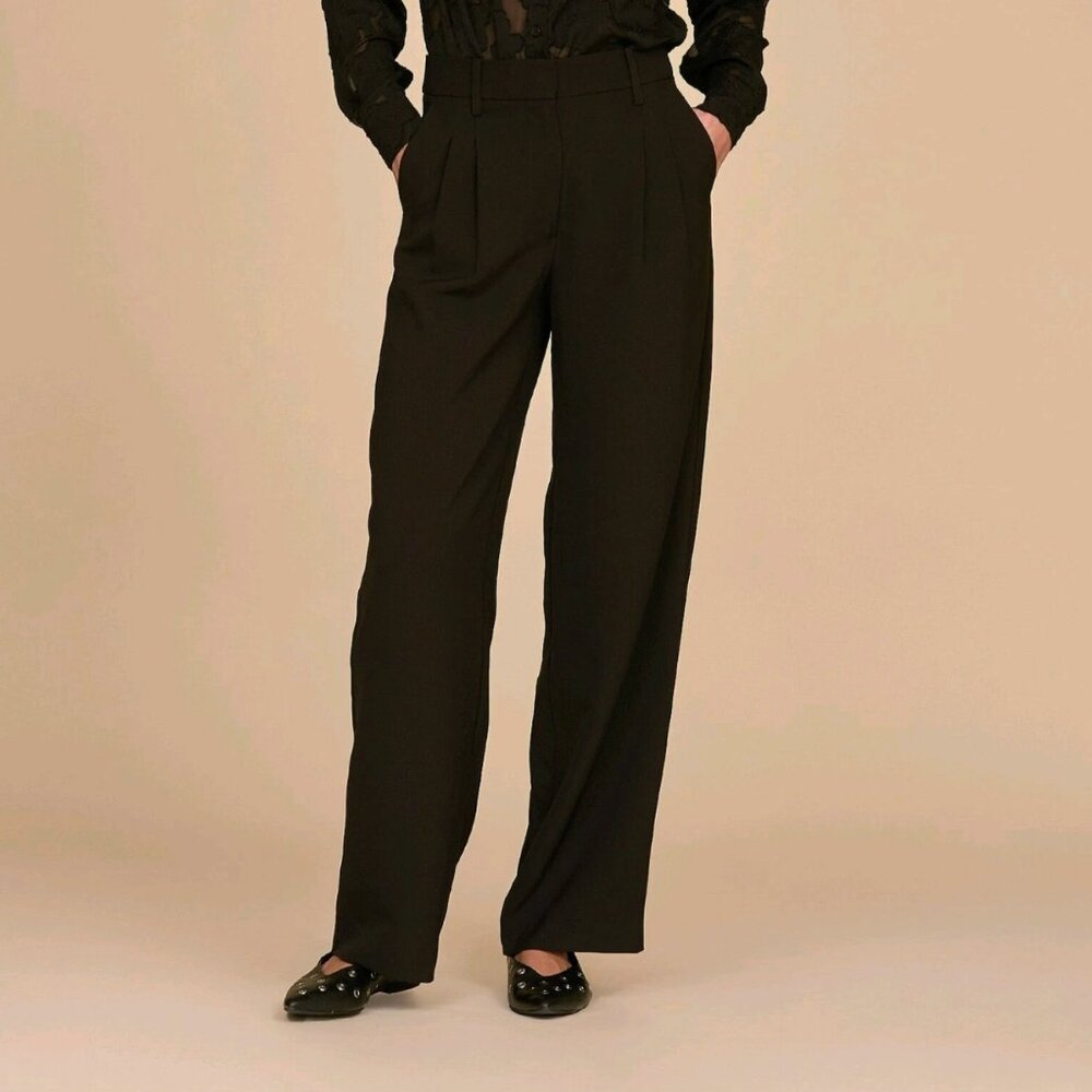 Lia Black Trouser Pants - black, size 8